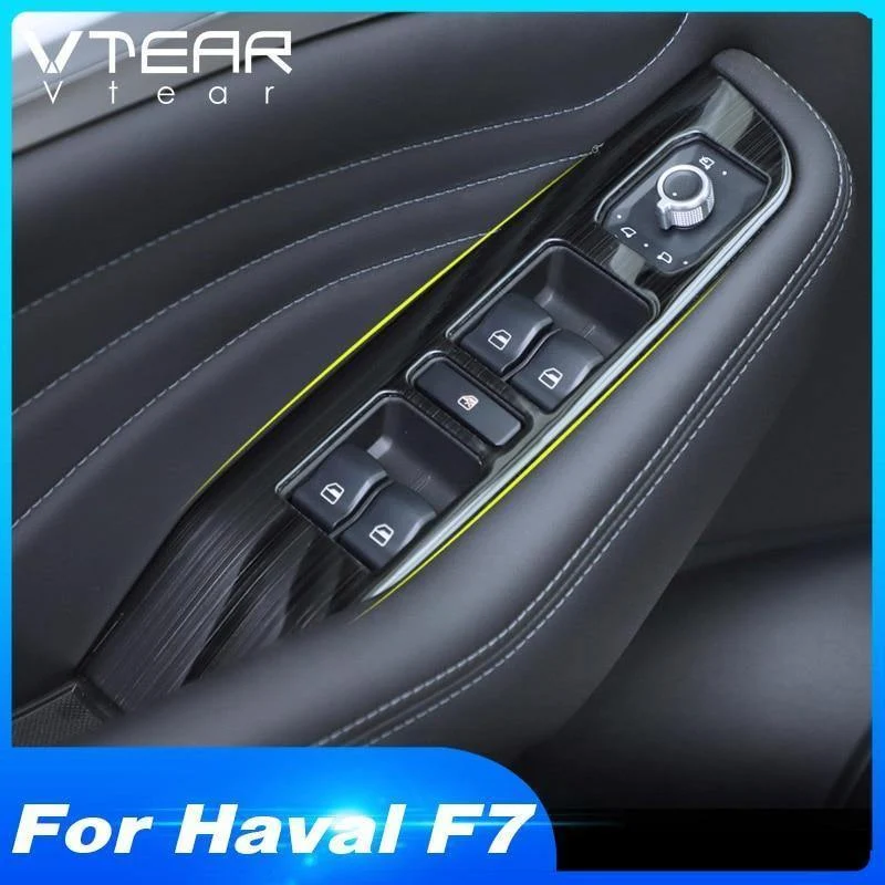 Haval F7 Fensterschalter-Abdeckung, Glas, anhebbarer Zierrahmen, Innenleisten, Bedienfeld, Auto-Styling-Zubehör, 18–19