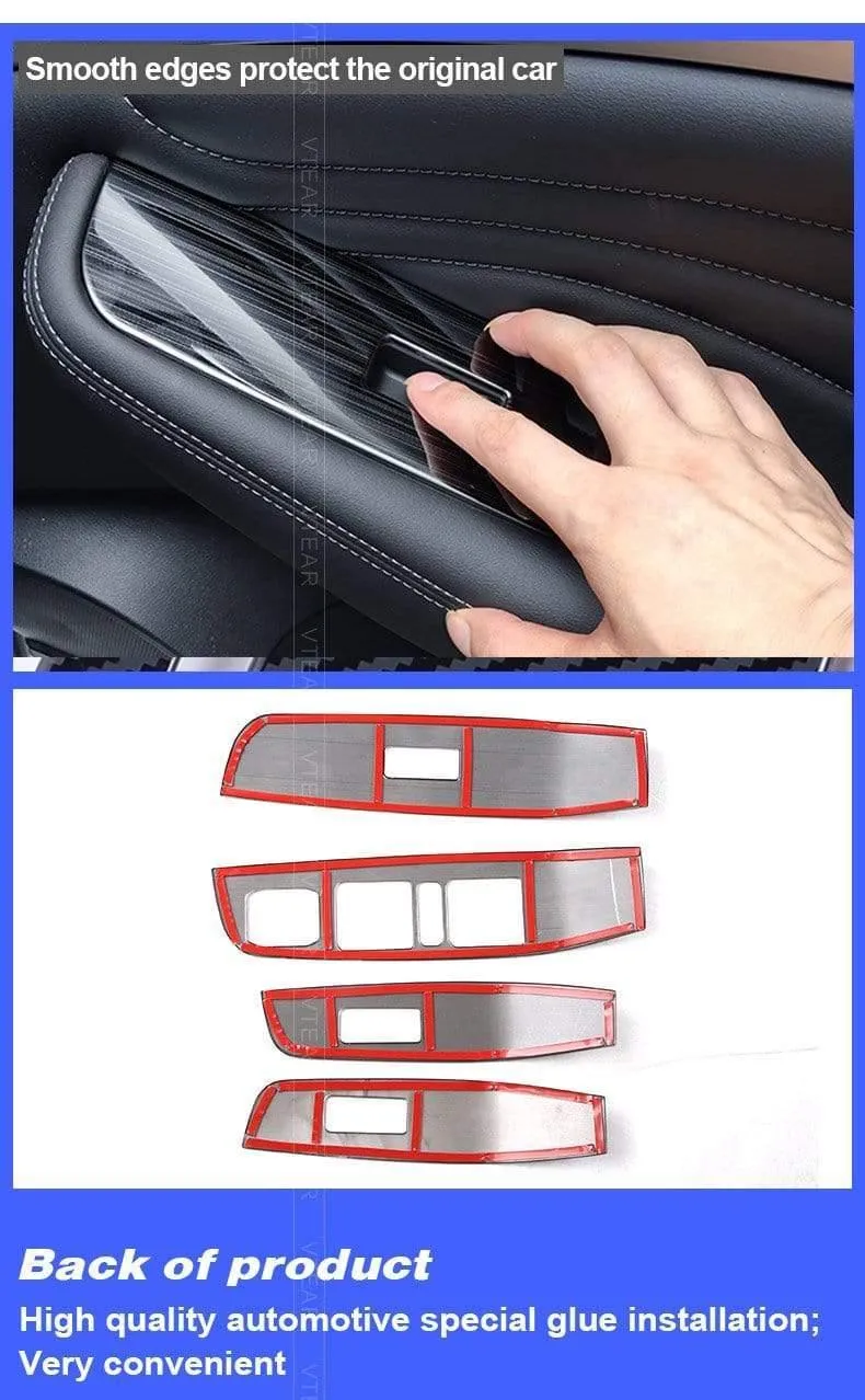 Haval F7 Fensterschalter-Abdeckung, Glas, anhebbarer Zierrahmen, Innenleisten, Bedienfeld, Auto-Styling-Zubehör, 18–19