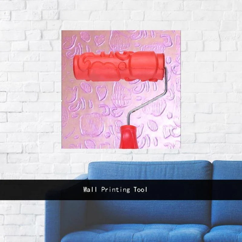 Druck Prägezylinder Kunst Wandmalerei Roller Pinsel Schlamm Durable Kunstrollen Wanddekoration Bauwerkzeug