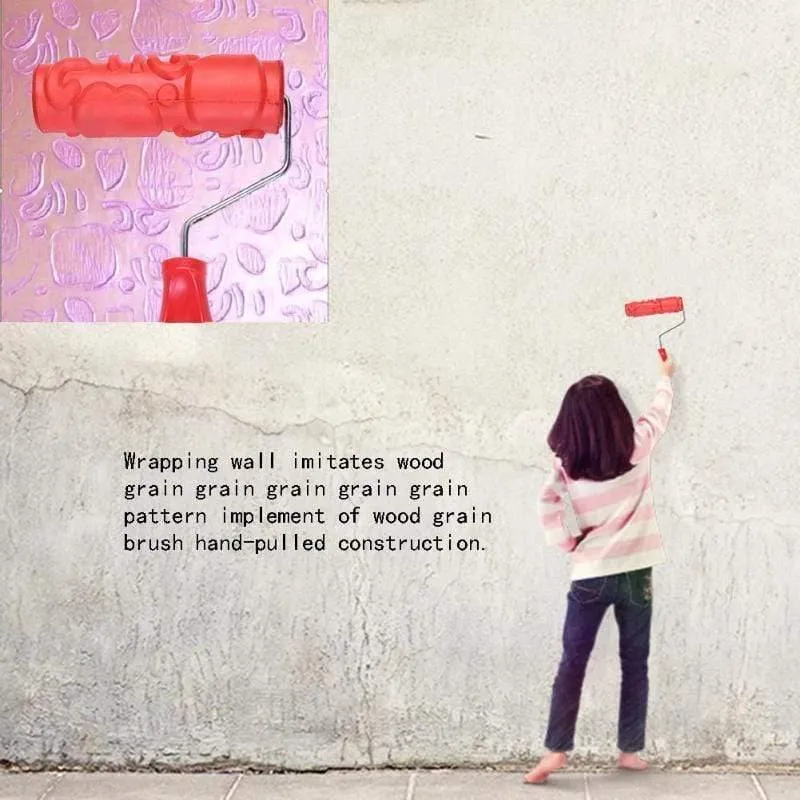 Druck Prägezylinder Kunst Wandmalerei Roller Pinsel Schlamm Durable Kunstrollen Wanddekoration Bauwerkzeug