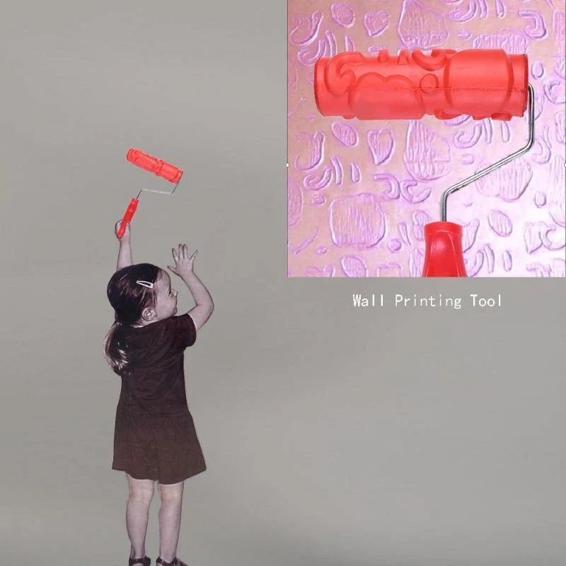 Druck Prägezylinder Kunst Wandmalerei Roller Pinsel Schlamm Durable Kunstrollen Wanddekoration Bauwerkzeug
