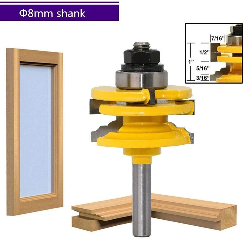 8 mm Schaft – 1 Stück, 8 mm x 44 mm x 82 mm, Vollhartmetall-Fräser, Schneidemaschinenmesser, Holzbearbeitungsschneider, Tür- und Fenstermesser