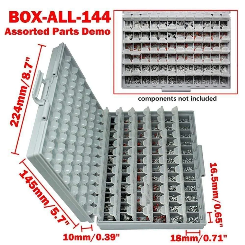 SMD-Speicher SMD-Widerstandskondensator Elektronik Aufbewahrungskoffer & Organizer transparenter Werkzeugkasten Aufbewahrungsbox Kunststoff BOXALL