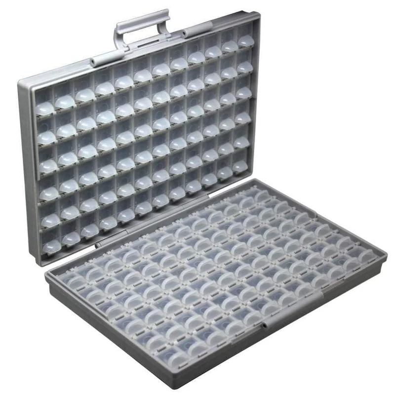 SMD-Aufbewahrungsbox, Kunststoffgehäuse, Oberflächenmontage, Widerstände, Kondensatoren, kleines Fach, winziger Organizer, Werkzeugkasten, Aufbewahrungsbox