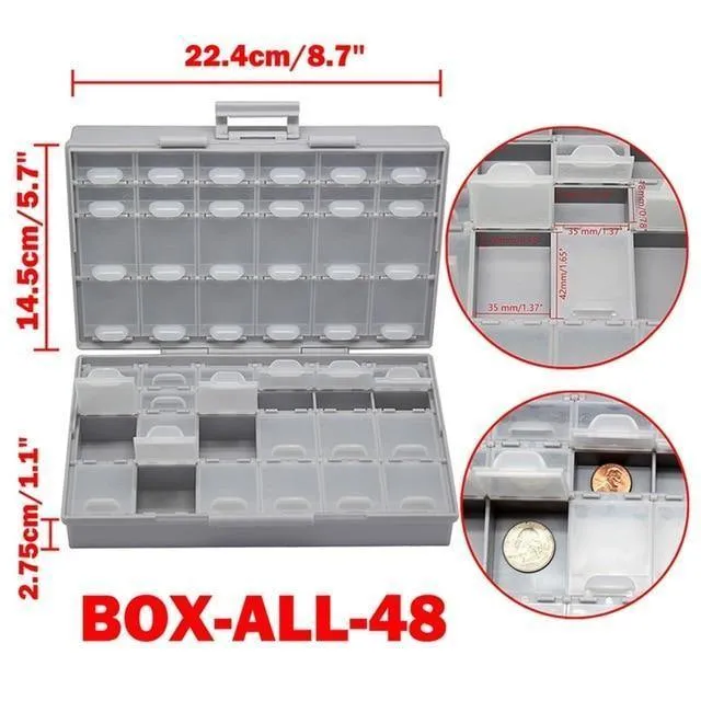 SMD-Aufbewahrungsbox, Kunststoffgehäuse, Oberflächenmontage, Widerstände, Kondensatoren, kleines Fach, winziger Organizer, Werkzeugkasten, Aufbewahrungsbox