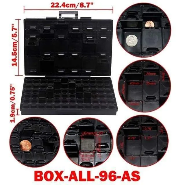 SMD-Aufbewahrungsbox, Kunststoffgehäuse, Oberflächenmontage, Widerstände, Kondensatoren, kleines Fach, winziger Organizer, Werkzeugkasten, Aufbewahrungsbox
