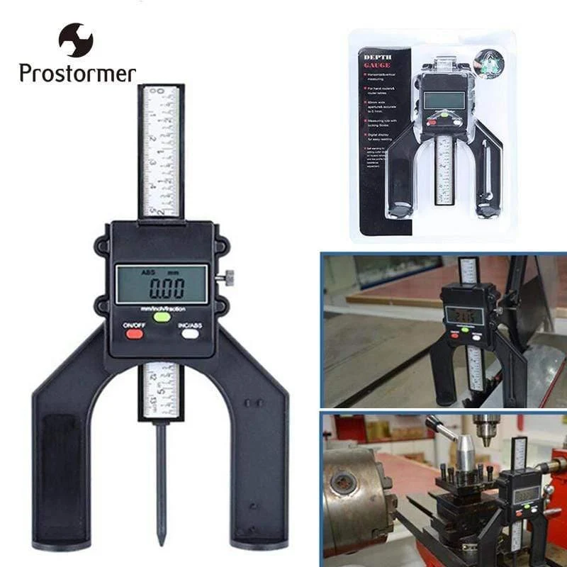 Hochpräzises digitales Tiefenmessgerät, Lochtiefe, Messschieber für DIY-Holzbearbeitungswerkzeug, 0–80 mm, D27