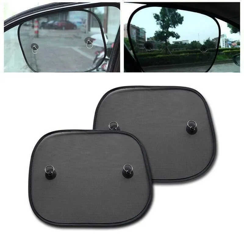 Schwarze Mesh-Sonnenschutz-Sonnenblende für Kinder, Auto-Sonnenschutz, UV-Schutz, Sonnenblende für Autofenster, Sonnenschutz, Saugnäpfe mit Aufbewahrungstasche