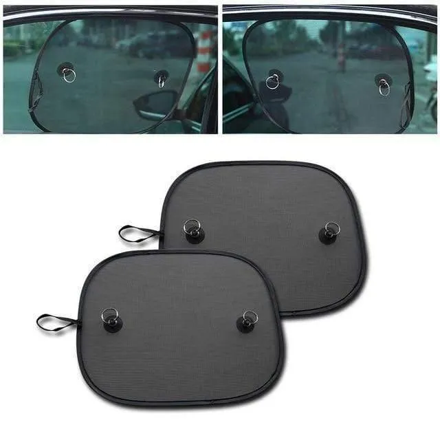 Schwarze Mesh-Sonnenschutz-Sonnenblende für Kinder, Auto-Sonnenschutz, UV-Schutz, Sonnenblende für Autofenster, Sonnenschutz, Saugnäpfe mit Aufbewahrungstasche