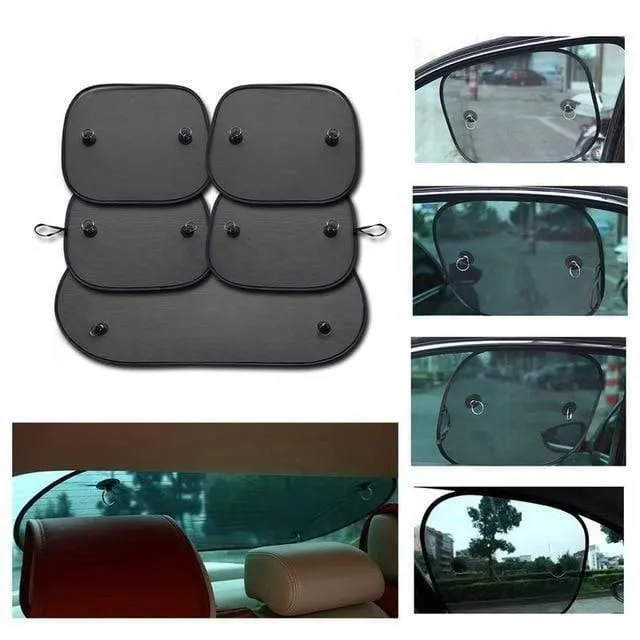 Schwarze Mesh-Sonnenschutz-Sonnenblende für Kinder, Auto-Sonnenschutz, UV-Schutz, Sonnenblende für Autofenster, Sonnenschutz, Saugnäpfe mit Aufbewahrungstasche