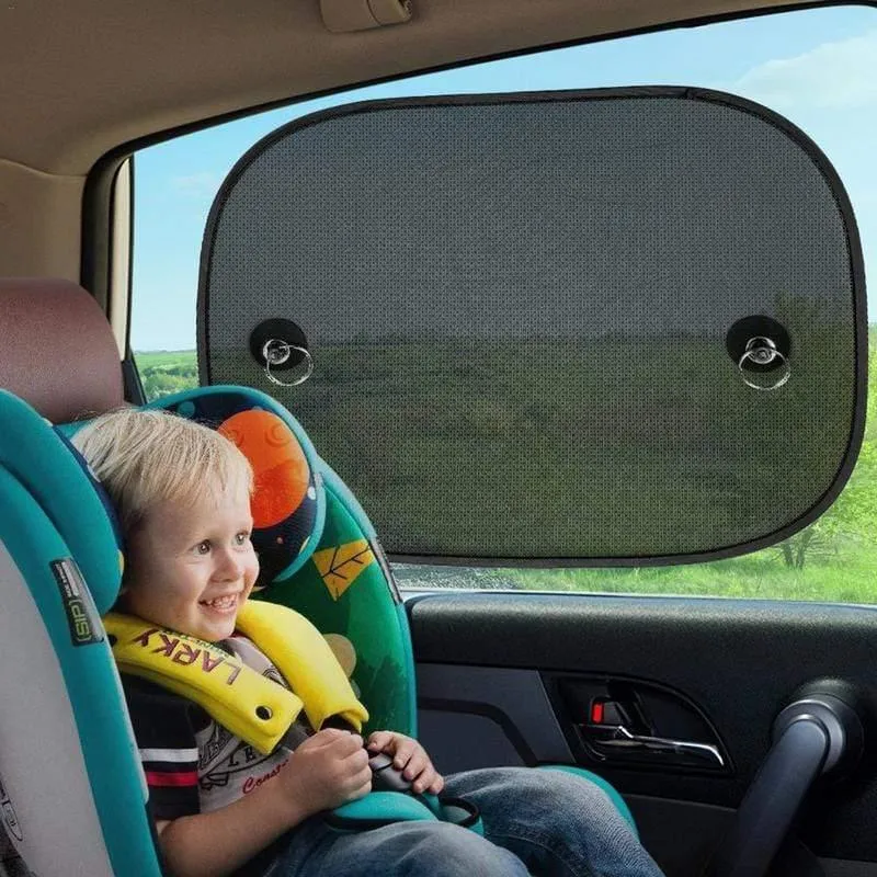 Schwarze Mesh-Sonnenschutz-Sonnenblende für Kinder, Auto-Sonnenschutz, UV-Schutz, Sonnenblende für Autofenster, Sonnenschutz, Saugnäpfe mit Aufbewahrungstasche