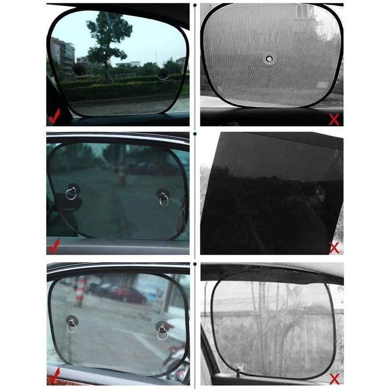 Schwarze Mesh-Sonnenschutz-Sonnenblende für Kinder, Auto-Sonnenschutz, UV-Schutz, Sonnenblende für Autofenster, Sonnenschutz, Saugnäpfe mit Aufbewahrungstasche