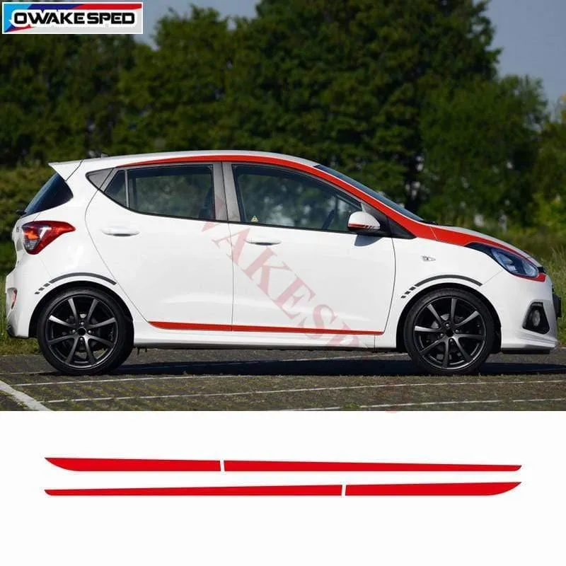 Autotür-Seitenschweller-Aufkleber für Hyundai i10 2014–2017, Racing-Sport-Styling-Streifen, individuelle Körperaufkleber, Stadt-Autoaufkleber