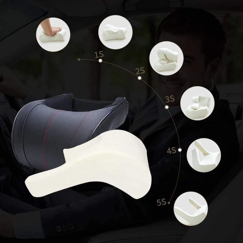 1Pcs 3 Farben PU Leder Auto Auto Nackenkissen Memory Foam Kissen Nackenstütze Sitz Kopfstütze Kissen Pad Hohe Qualität
