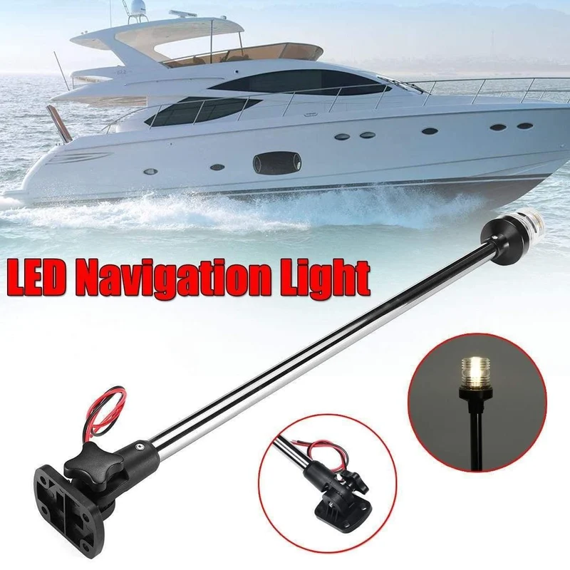 12-24 V 9.5 ''/16''/25 "Umklappbare LED-Navigationslichter für Boote, Yachten, Heck-Ankerlicht, LED-Segellichtlampe