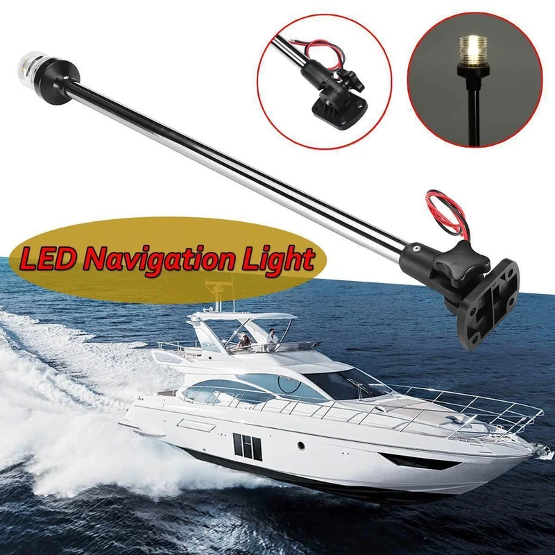 12-24 V 9.5 ''/16''/25 "Umklappbare LED-Navigationslichter für Boote, Yachten, Heck-Ankerlicht, LED-Segellichtlampe
