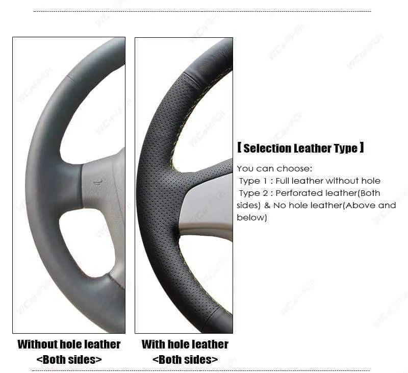 Handgenähte Auto-Lenkradabdeckung aus schwarzem Leder zum Selbermachen für Lada Vesta 2015 2016 2017