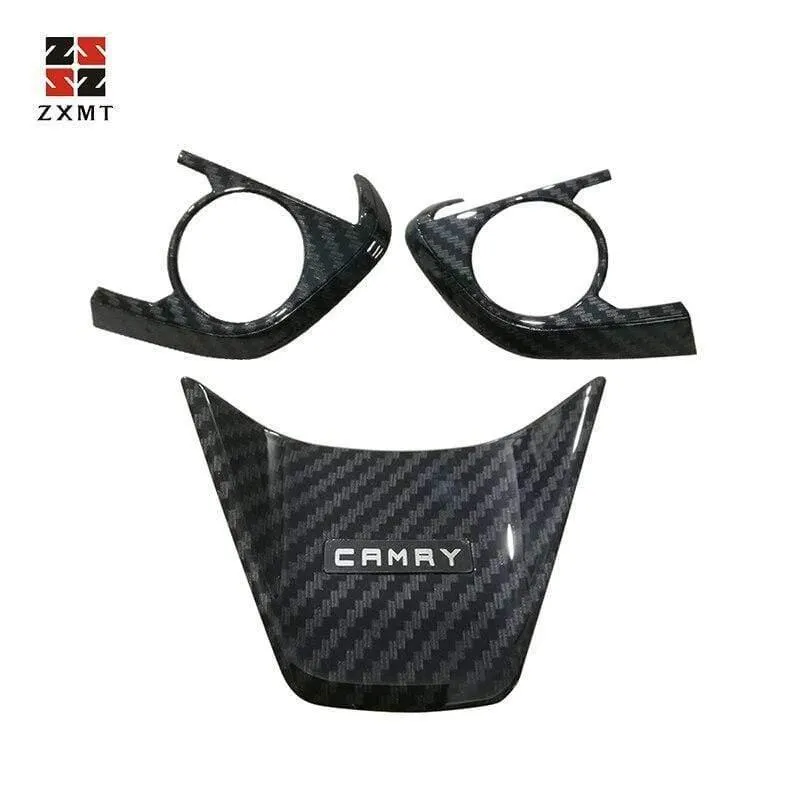 2 STÜCKE Carbon Fiber Innen Lenkrad Knopfrahmen Abdeckung für Toyota Camry 2018 Zubehör