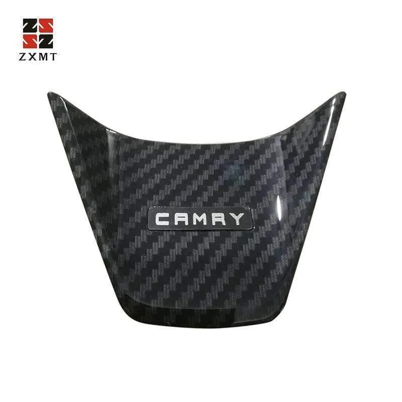 2 STÜCKE Carbon Fiber Innen Lenkrad Knopfrahmen Abdeckung für Toyota Camry 2018 Zubehör