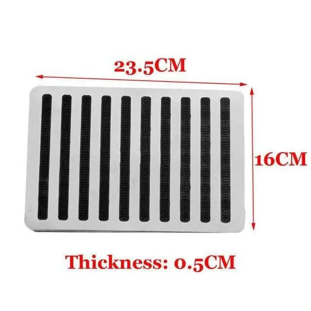 1 STÜCKE Edelstahl + Gummi Boden Teppich Matte Patch Fuß Ferse Platte Pedal Pad Für Auto Auto Zubehör Automatten