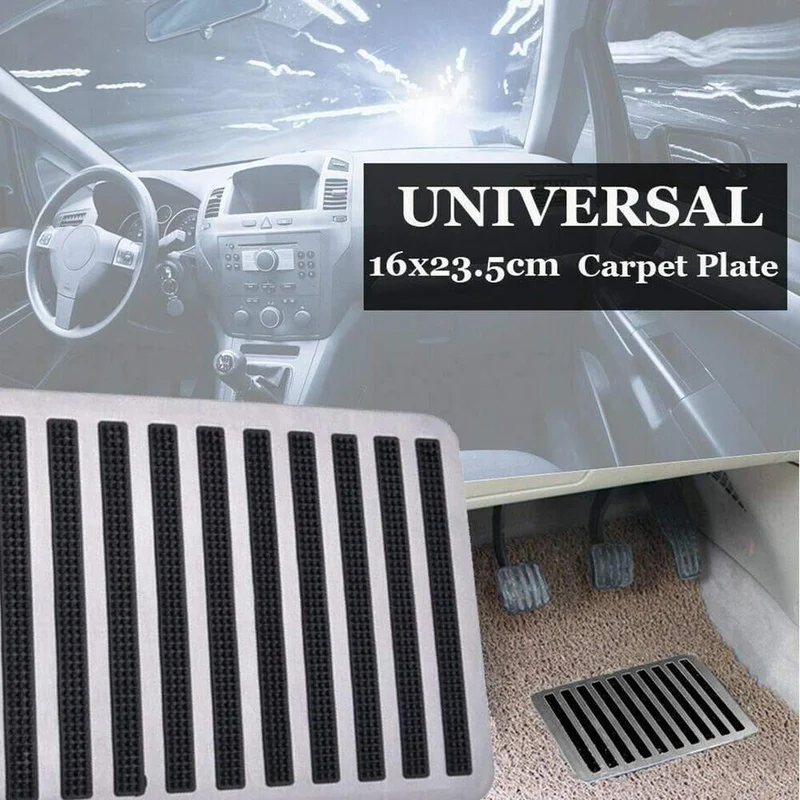 1 STÜCKE Edelstahl + Gummi Boden Teppich Matte Patch Fuß Ferse Platte Pedal Pad Für Auto Auto Zubehör Automatten