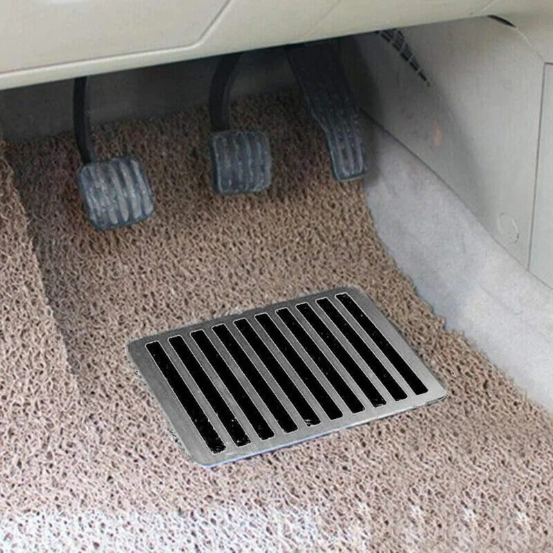 1 STÜCKE Edelstahl + Gummi Boden Teppich Matte Patch Fuß Ferse Platte Pedal Pad Für Auto Auto Zubehör Automatten