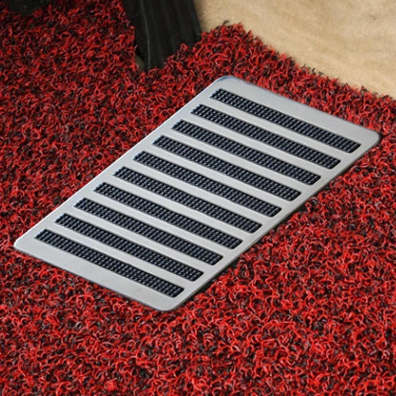 1 STÜCKE Edelstahl + Gummi Boden Teppich Matte Patch Fuß Ferse Platte Pedal Pad Für Auto Auto Zubehör Automatten