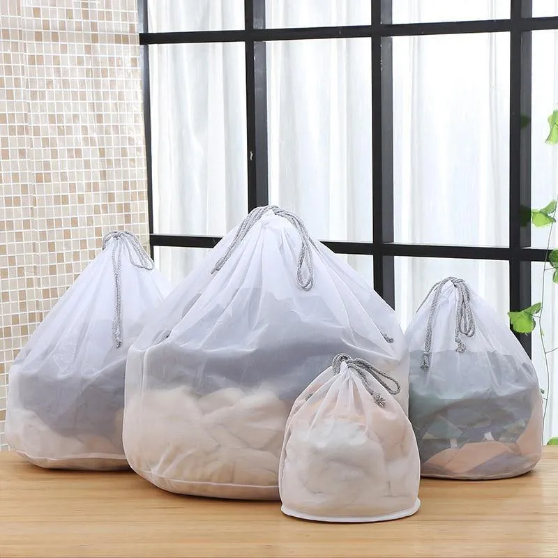Moderner S-XL großer Drawstring-Büstenhalter-Unterwäsche-Wäschesack-Haushaltsreinigungswaschmaschinen-Ineinander greifenhalter sackt weißes Farbtropfenschiff ein