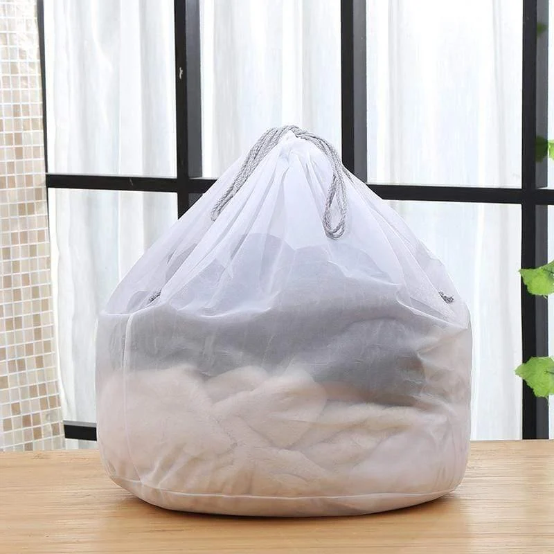 Moderner S-XL großer Drawstring-Büstenhalter-Unterwäsche-Wäschesack-Haushaltsreinigungswaschmaschinen-Ineinander greifenhalter sackt weißes Farbtropfenschiff ein