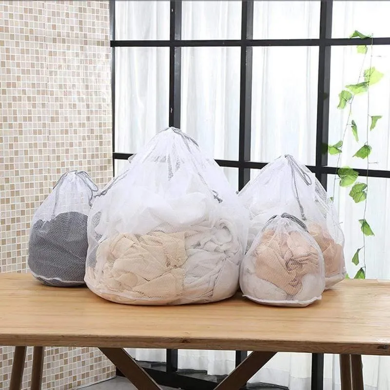 Moderner S-XL großer Drawstring-Büstenhalter-Unterwäsche-Wäschesack-Haushaltsreinigungswaschmaschinen-Ineinander greifenhalter sackt weißes Farbtropfenschiff ein