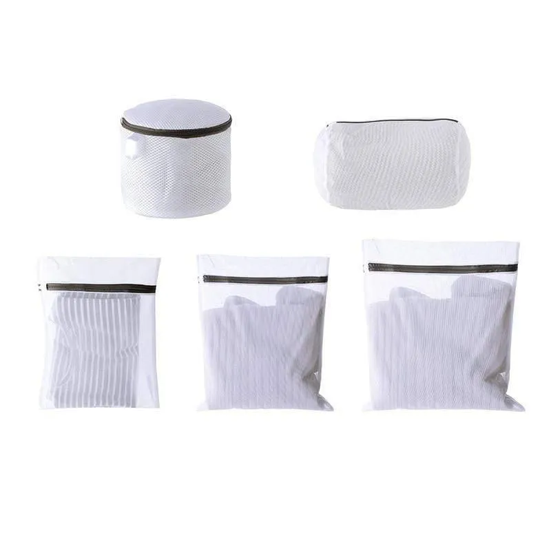 Weißer Nylon-Wäschesack, BH, Socken, Unterwäsche, Kleidung, Waschmaschinen-Schutznetz, Netzbeutel, Wäschekorb, Wäschekorb