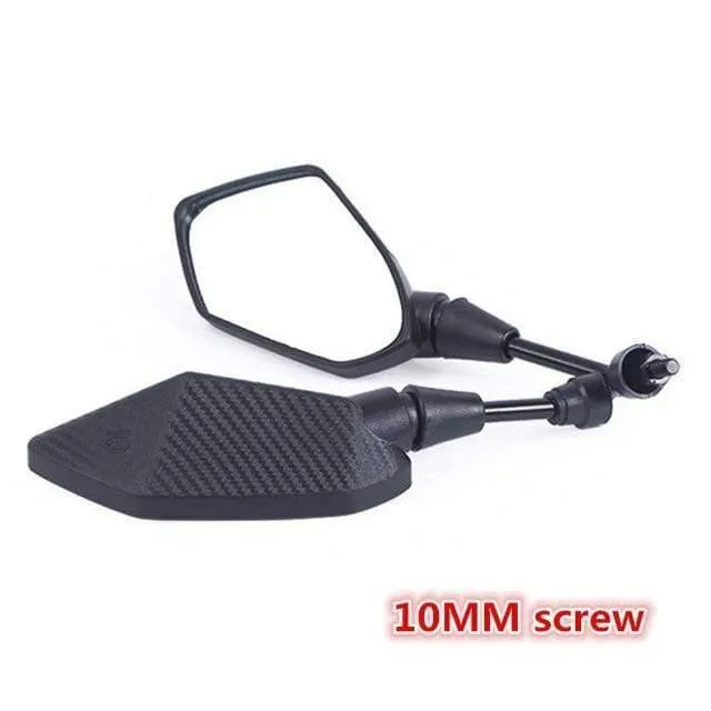 Schwarzer Carbonfaser-Universal-Seitenspiegel mit 10 mm 8 mm Schraube für Motocross, ATV, Offroad, Dirt Pit Bike, Motorrad, für Benelli, Yamaha, Suzuki, Kawasaki, Honda, CB500X, CB650F, PCX 125, Zubehör, Moto-Motorrad-Rückspiegel