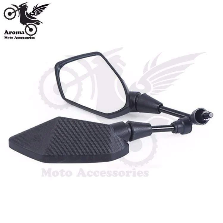 Schwarzer Carbonfaser-Universal-Seitenspiegel mit 10 mm 8 mm Schraube für Motocross, ATV, Offroad, Dirt Pit Bike, Motorrad, für Benelli, Yamaha, Suzuki, Kawasaki, Honda, CB500X, CB650F, PCX 125, Zubehör, Moto-Motorrad-Rückspiegel