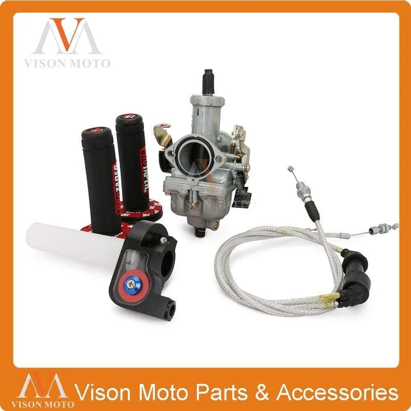 PZ30 30mm Vergaser Tuning Tuning Power Jet 200 250cc Für Keihin ABM IRBIS TTR 250 Mit sichtbaren Gaszug Pro Taper Grips