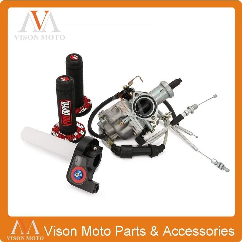 PZ30 30mm Vergaser Tuning Tuning Power Jet 200 250cc Für Keihin ABM IRBIS TTR 250 Mit sichtbaren Gaszug Pro Taper Grips