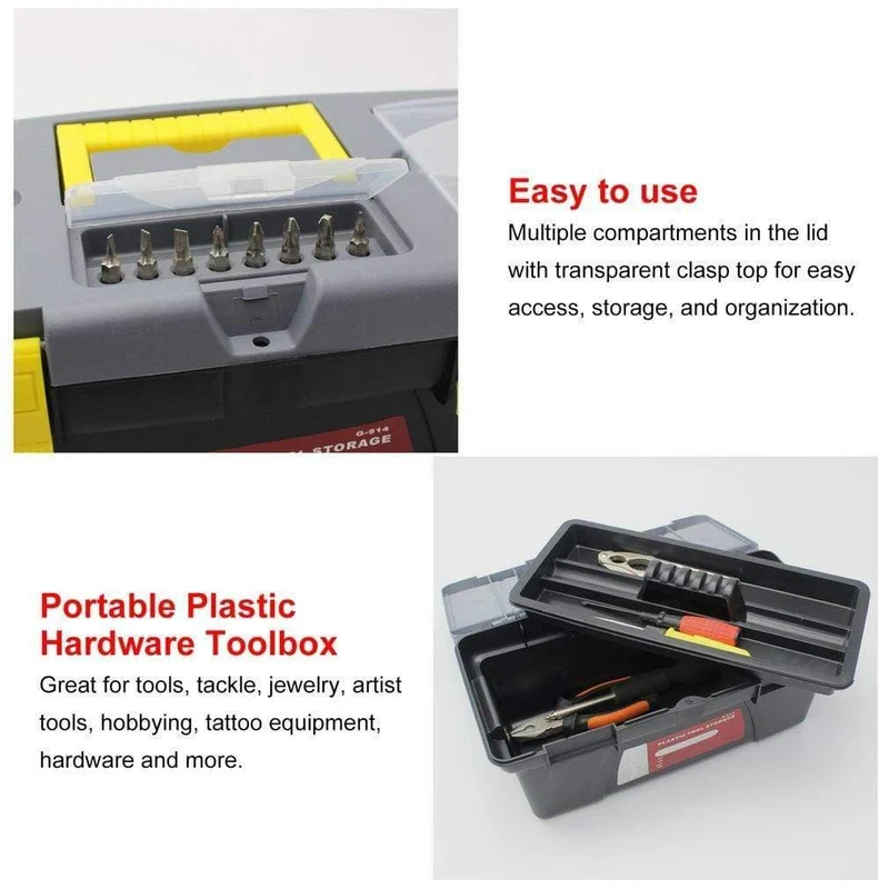 Tragbare S / M / L Größe Kunststoff Hardware Toolbox Haushalt Multifunktions Wartung Toolbox Auto Aufbewahrungsbox Anti-Fall-Box