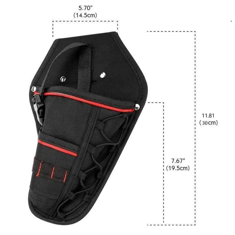 Bohrerholster, wasserdichter Schlagschrauber-Bohrerhalter, multifunktionale Elektrowerkzeugtasche mit Hüftgurt für Schraubenschlüssel, Hammer, S