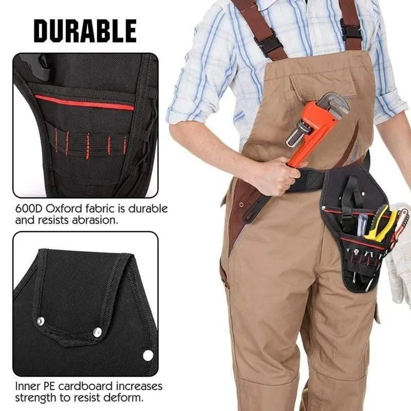 Bohrerholster, wasserdichter Schlagschrauber-Bohrerhalter, multifunktionale Elektrowerkzeugtasche mit Hüftgurt für Schraubenschlüssel, Hammer, S