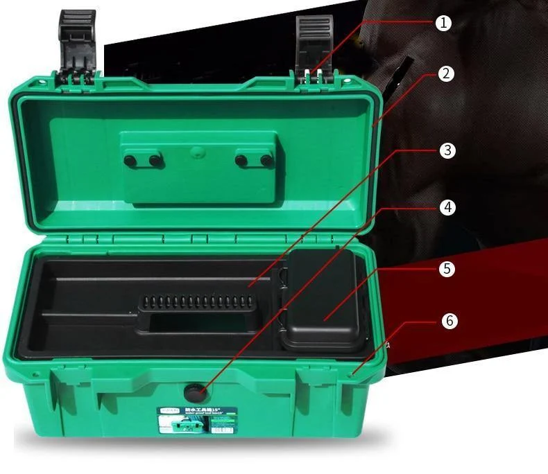 Wasserdichtes Werkzeugset 15"/17"/19" Werkzeugkasten Zweischichtiger Dichtungskasten Stoßfester Koffer Kunststoff-Werkzeugkasten Tragbarer Koffer für Werkzeuge