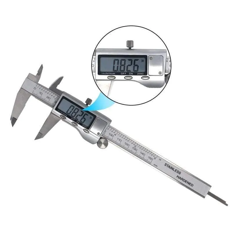 Digitaler Messschieber 6 Zoll 150mm Edelstahl Elektronischer Messschieber Mikrometer Tiefenmesswerkzeuge