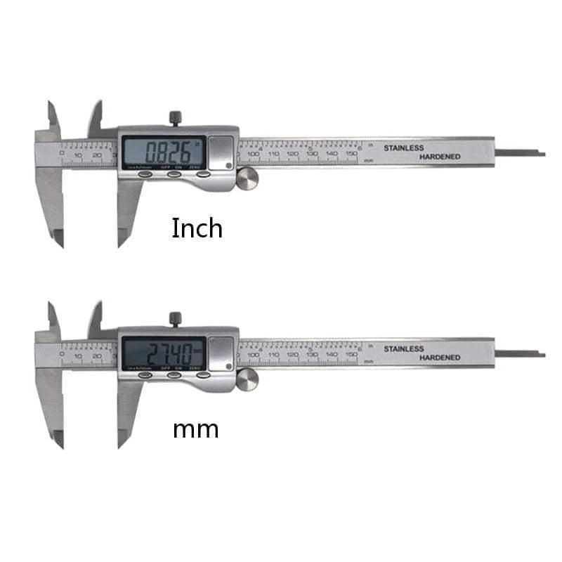 Digitaler Messschieber 6 Zoll 150mm Edelstahl Elektronischer Messschieber Mikrometer Tiefenmesswerkzeuge