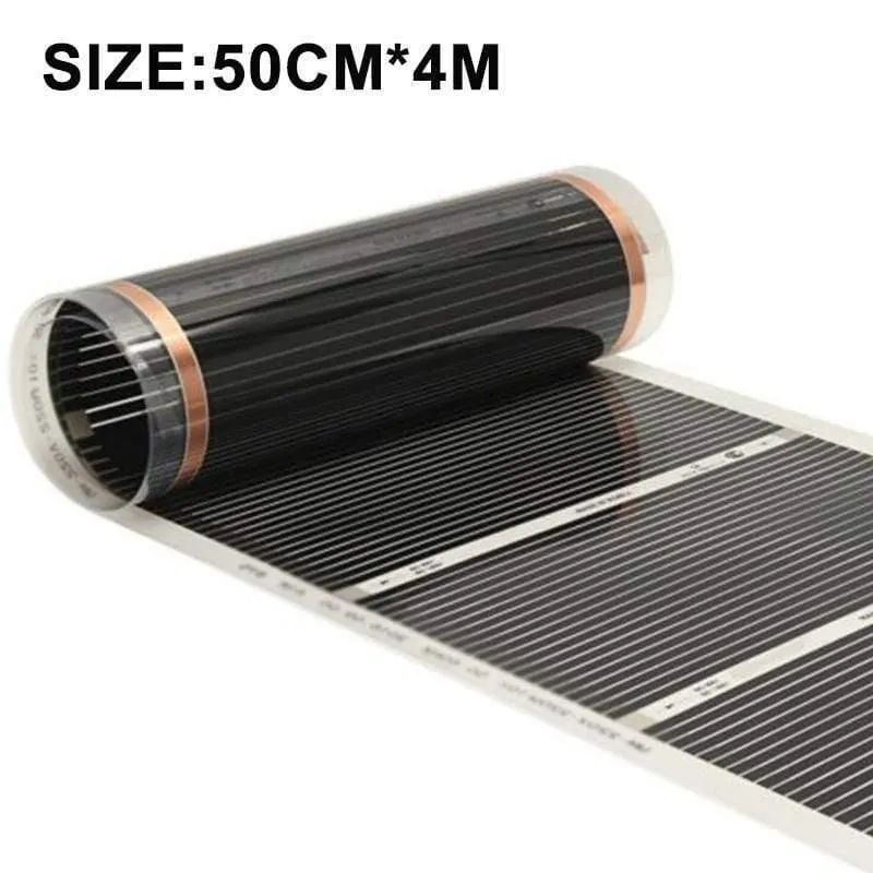 50 cm * 4 m elektrische Heizfolie Infrarot-Fußbodenfolien-Wärmematte 220 V 220 W Fußbodenheizungssysteme und -teile Wohnzimmer-Warmmatte