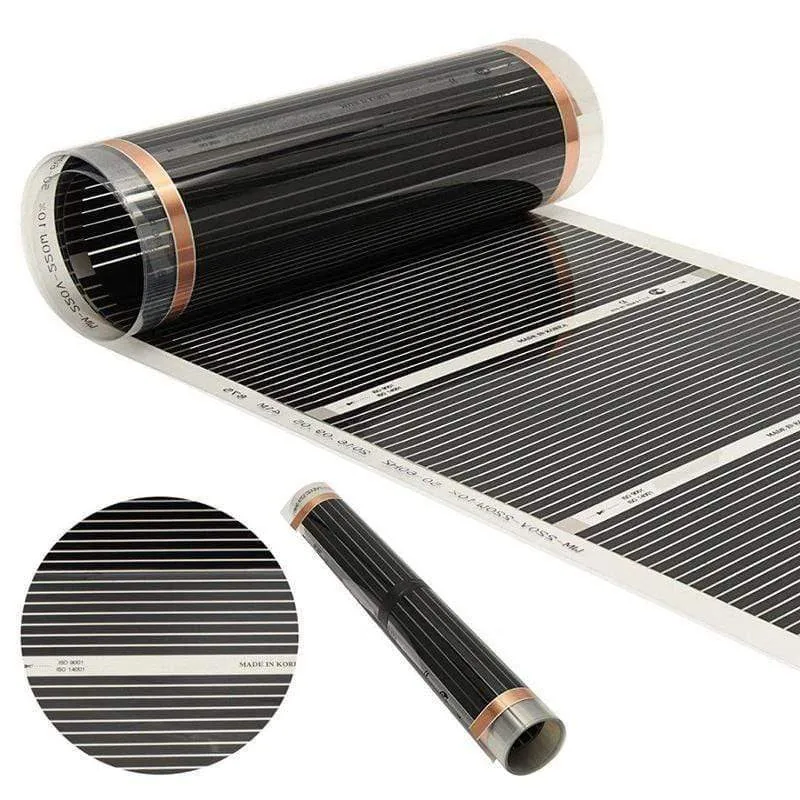 50 cm * 4 m elektrische Heizfolie Infrarot-Fußbodenfolien-Wärmematte 220 V 220 W Fußbodenheizungssysteme und -teile Wohnzimmer-Warmmatte