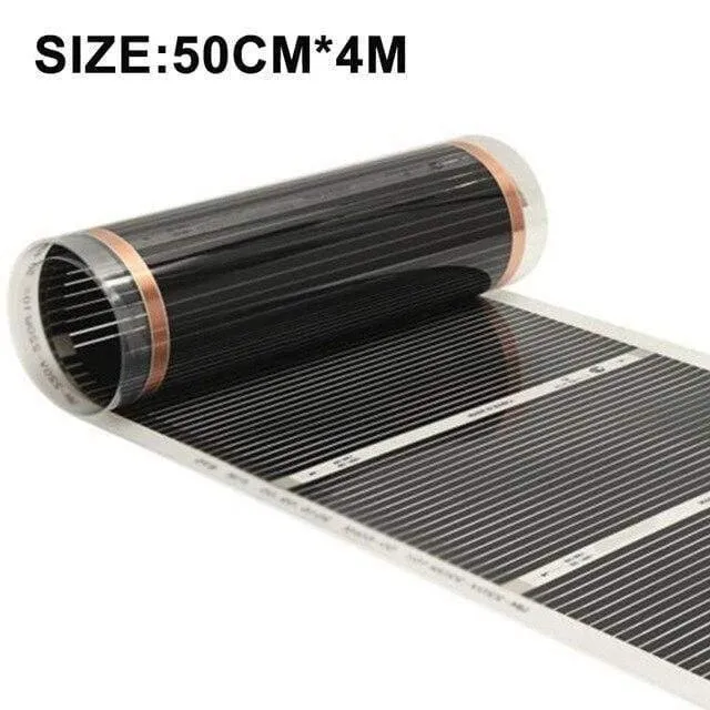 50 cm * 4 m elektrische Heizfolie Infrarot-Fußbodenfolien-Wärmematte 220 V 220 W Fußbodenheizungssysteme und -teile Wohnzimmer-Warmmatte