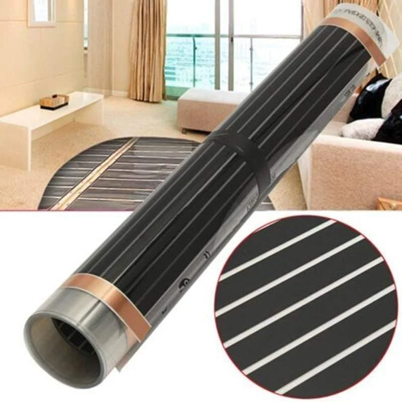 50 cm * 4 m elektrische Heizfolie Infrarot-Fußbodenfolien-Wärmematte 220 V 220 W Fußbodenheizungssysteme und -teile Wohnzimmer-Warmmatte