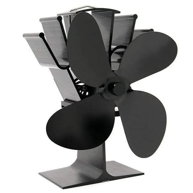 Black Stove Fan 4 Blade Kamin Fan Wärmebetriebene komin Holzbrenner Eco Fan Friendly Quiet Home Effiziente Wärmeverteilung