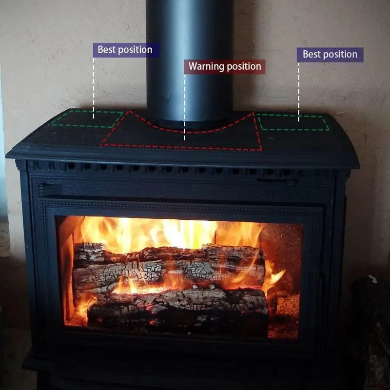 Black Stove Fan 4 Blade Kamin Fan Wärmebetriebene komin Holzbrenner Eco Fan Friendly Quiet Home Effiziente Wärmeverteilung