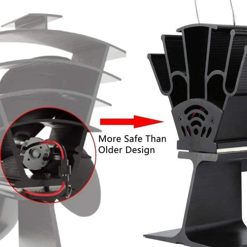 Black Stove Fan 4 Blade Kamin Fan Wärmebetriebene komin Holzbrenner Eco Fan Friendly Quiet Home Effiziente Wärmeverteilung
