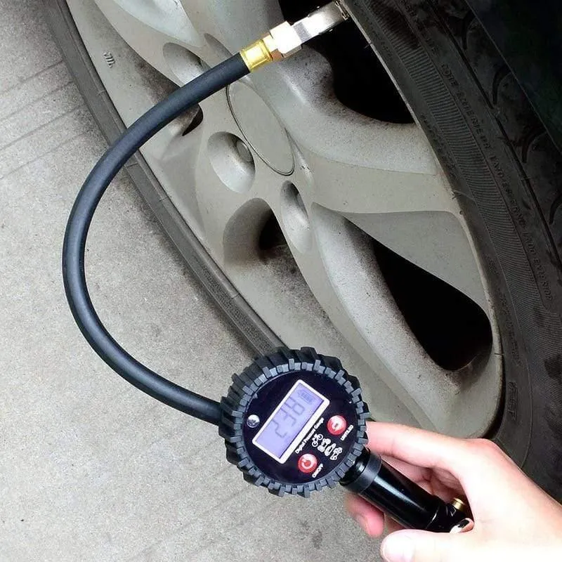 1 / 4 NPT Digitaler Schnellkupplungs-Reifenfüller mit Manometer 0-200PSI Luftfutter und Kompressorzubehör Reifenreparaturwerkzeuge