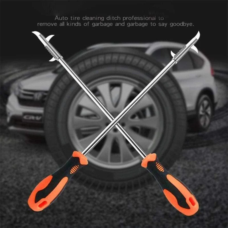 Multi-Haken-Design Reifenreparatur-Werkzeuge 1PC Long Handel Autoreifen-Reinigungsstein-Werkzeug-Rillen-Bruchstein-Entferner Dropshipping
